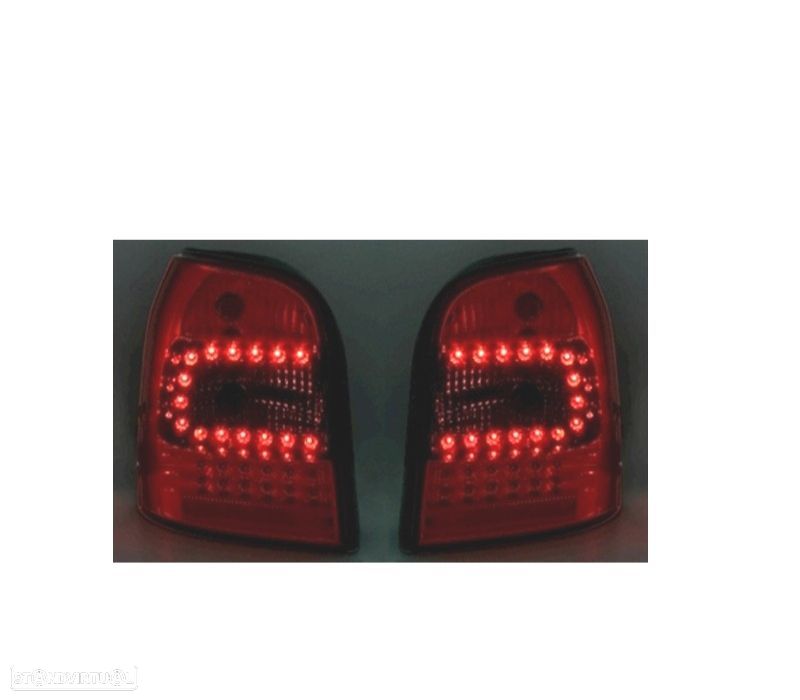FAROLINS TRASEIROS LED AUDI A4 B5 AVANT 95-01 VERMELHO CROMADO - 3