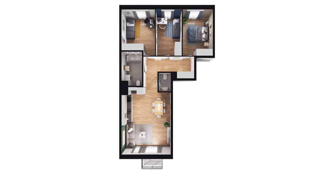 4-pokojowe mieszkanie 71m2 + balkon - Pełny obrazek: 3/13