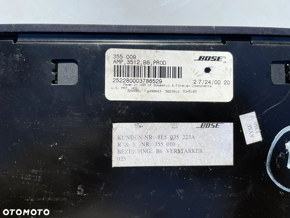 WZMACNIACZ GŁOŚNIKÓW BOSE AUDI A4 B6 8E5035223A - 3