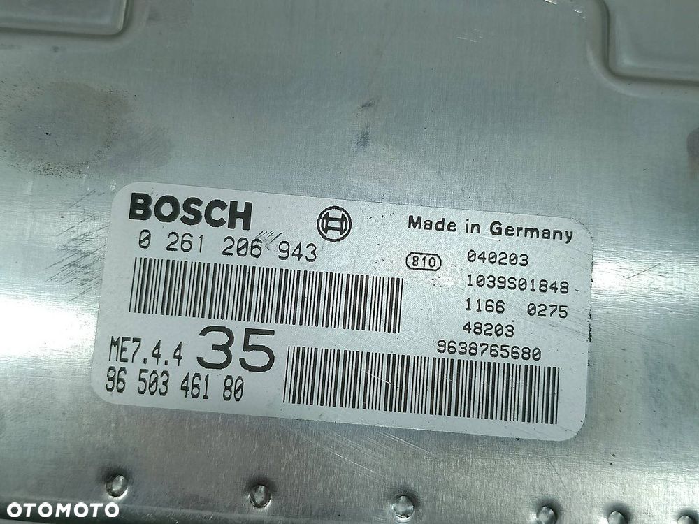 KOMPUTER, STEROWNIK PEUGEOT 307 9650346180  0261206943 1.6 16V - 3