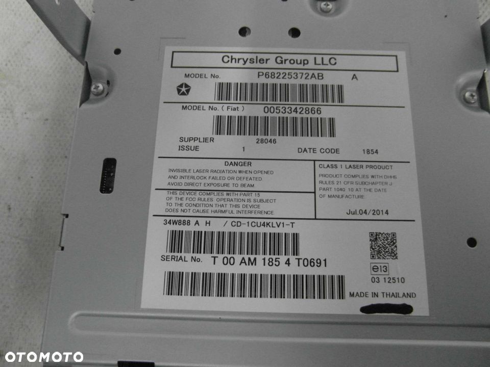 JEEP CHEROKEE KL ZMIENIARKA CD P68225372AB - 2