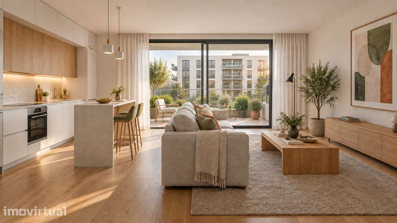 Apartamento T2 | Construção Nova | 2 WCs | Terraço 35 m² | Charneca de - Grande imagem: 2/4