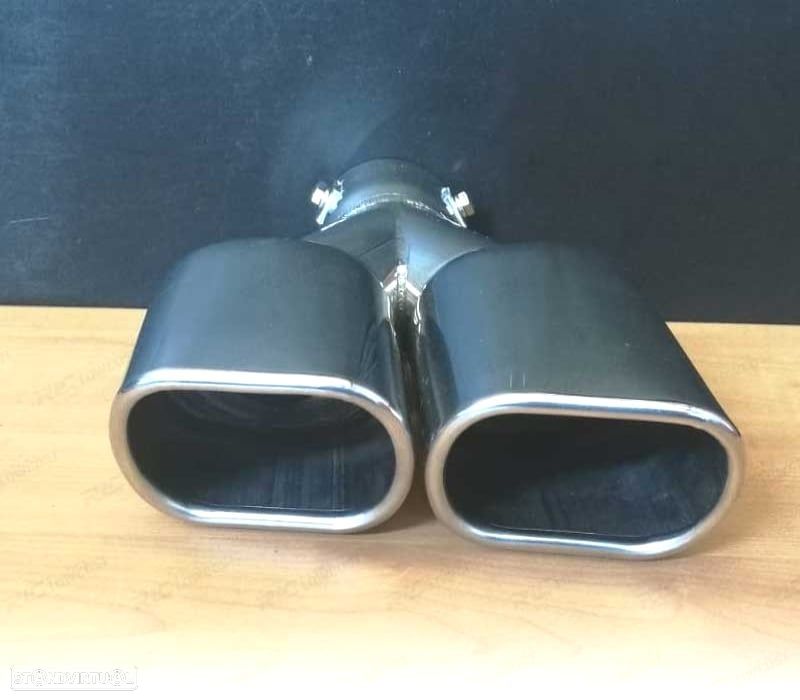 PONTEIRA DE ESCAPE DUPLA RECTANGULAR EM INOX UNIVERSAL - 4