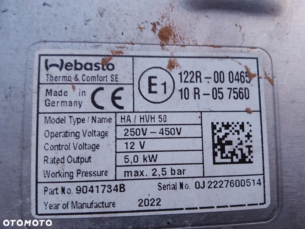 MODUŁ GRZEWCZY WEBASTO VOLVO VOLVO V60 XC60 31418830 - 5