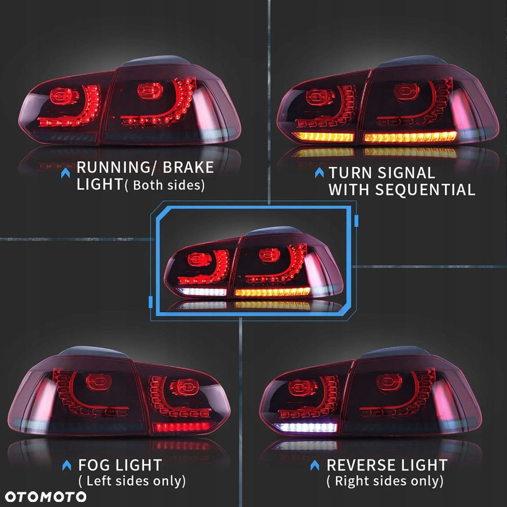 Lampy tyl ne kpl Vland Full Led Tuning GTI-look R-S VW Golf VI 6 5k0 2008- - 9