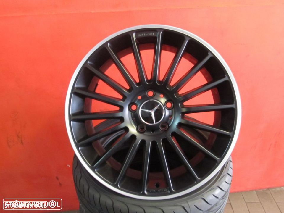 Jantes 18 NOVAS Mercedes AMG Pretas Polidas C/ pneus usados - 1