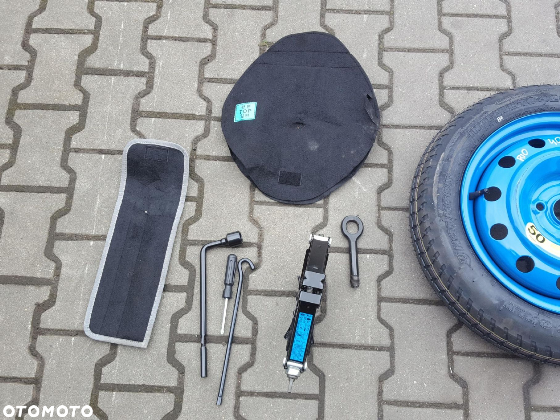 KIA RIO 3 III 11-17r KOŁO DOJAZDOWE 15 4X100 LEWAREK KLUCZ - 2