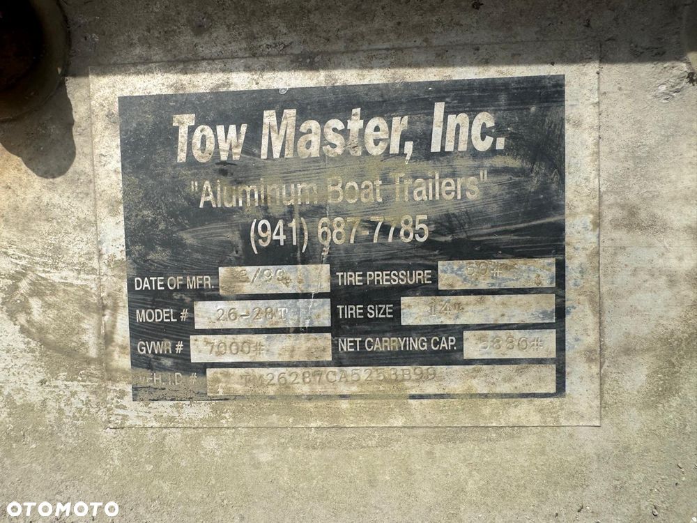 Inny TOW MASTER, INC. PRZYCZEPA PODŁODZIOWA DO PRZEWOZU ŁODZI. - 5