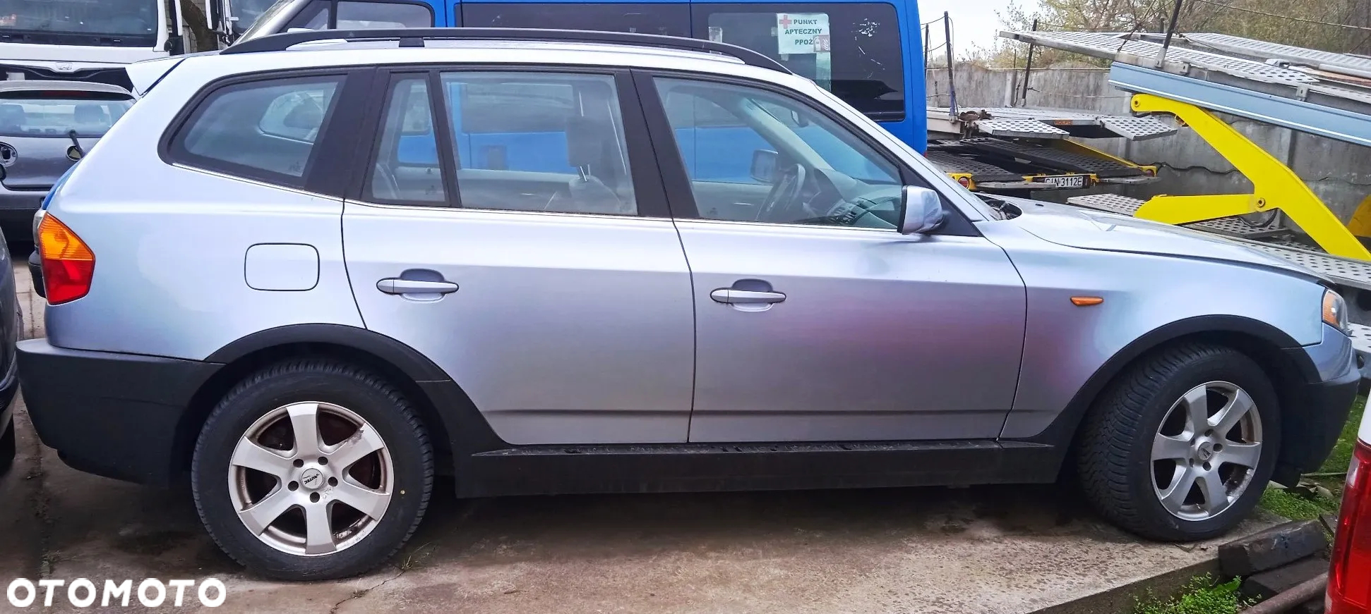 Na części BMW X3 E83 3.0 D M57N2 Bluewater metallic zderzak maska błotnik drzwi klapa bagażnika szyba czołowa karoseryjna fotel kanapa deska rozdzielcza pas przedni - 2
