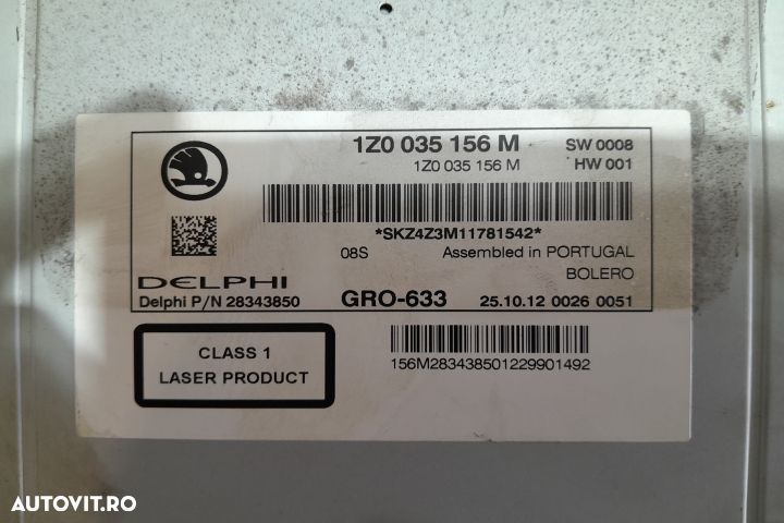 Radio cd 1Z0035156M 1Z0035156M Skoda Octavia 2 [facelift] [2008 - 201 - 4