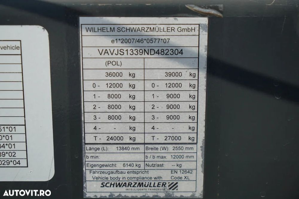Schwarzmuller CORTINĂ / MEGA / PUNȚĂ RIDICATĂ / PUNȚI SAF / ACOPERIȘ RIDICAT / - 28