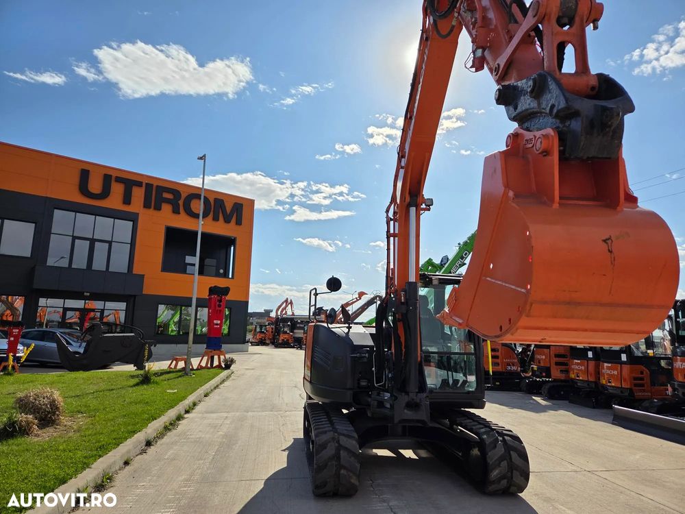 Hitachi ZX85, 2022, 3.177h, LAMA NIVELARE, senile CAUCIUC NOI, CUPLA RAPIDA HIDRAULICA+3 cupe noi, adanc sapare 5m, latimie 2,2m, inst picon pe brate, inst rotire pe brate, Aer condi, Antifurt, Computer in lb romana, leasing 4 ani-PROMOTIE 62.900 EUR+Tva - 15
