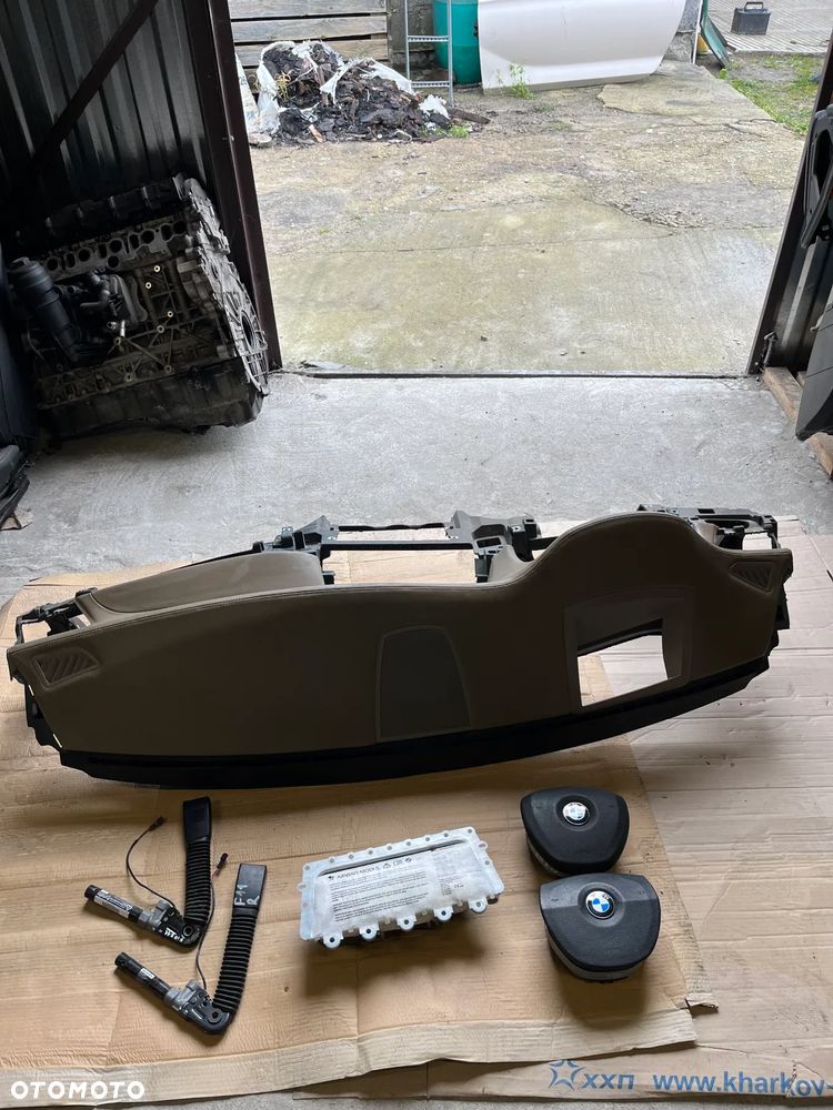 BMW 7 F01 F02 DESKA ROZDZIELCZA KOKPIT KONSOLA ARIBAG NAPINACZE ORYGINAŁ HUD KOMPLET - 1