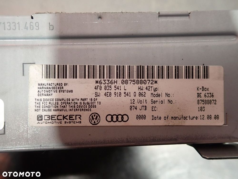 MODUŁ TUNER RADIA AUDI A4 B8 4F0035541L - 7