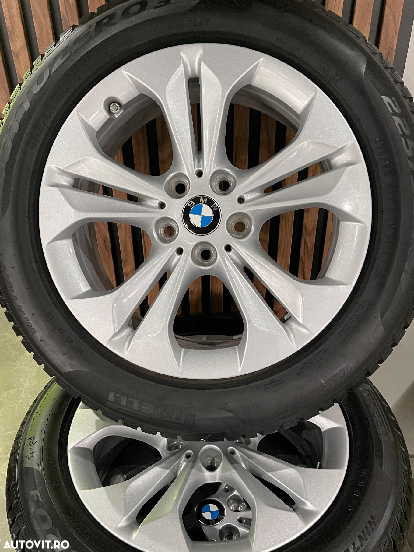 Jante BMW X1 , X2, originale, noi, anvelope iarnă noi Pirelli - 3