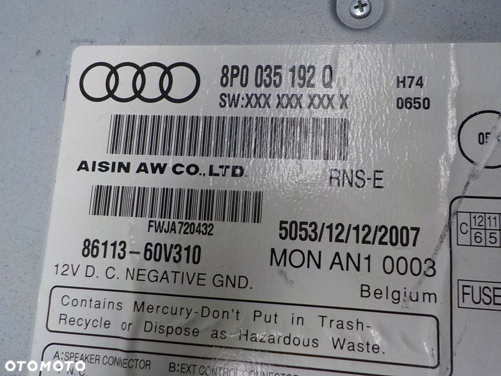 AUDI A3 II 8P KONSOLA ŚRODKOWA 8P0035192Q 8P0820043AG - 9