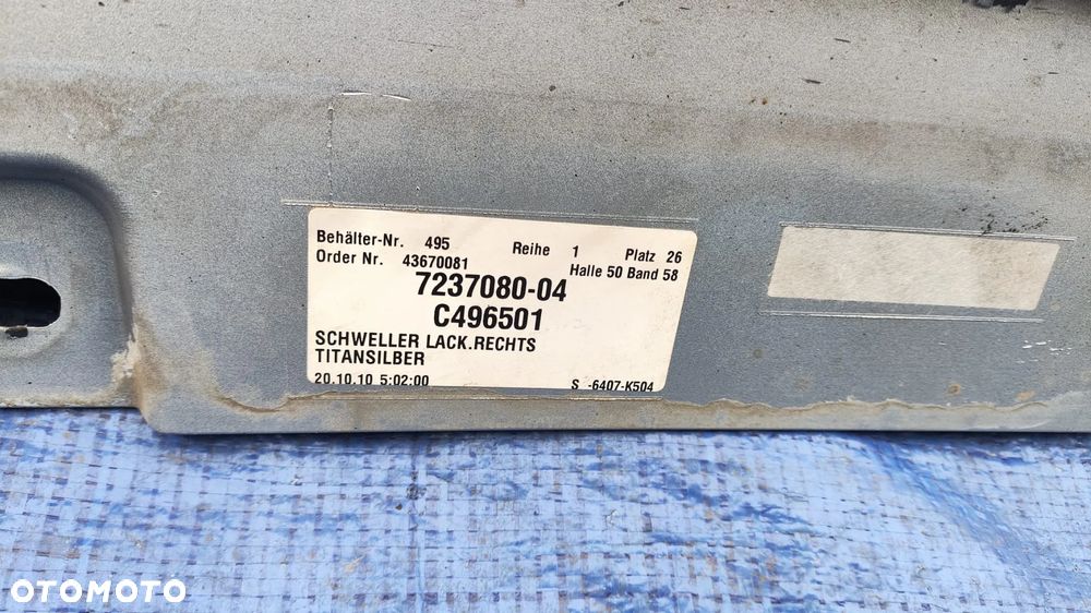 LISTWA NAKŁADKA PROGOWA PRÓG PRAWY TITANSILBER 7237080 BMW F10 F11 - 9