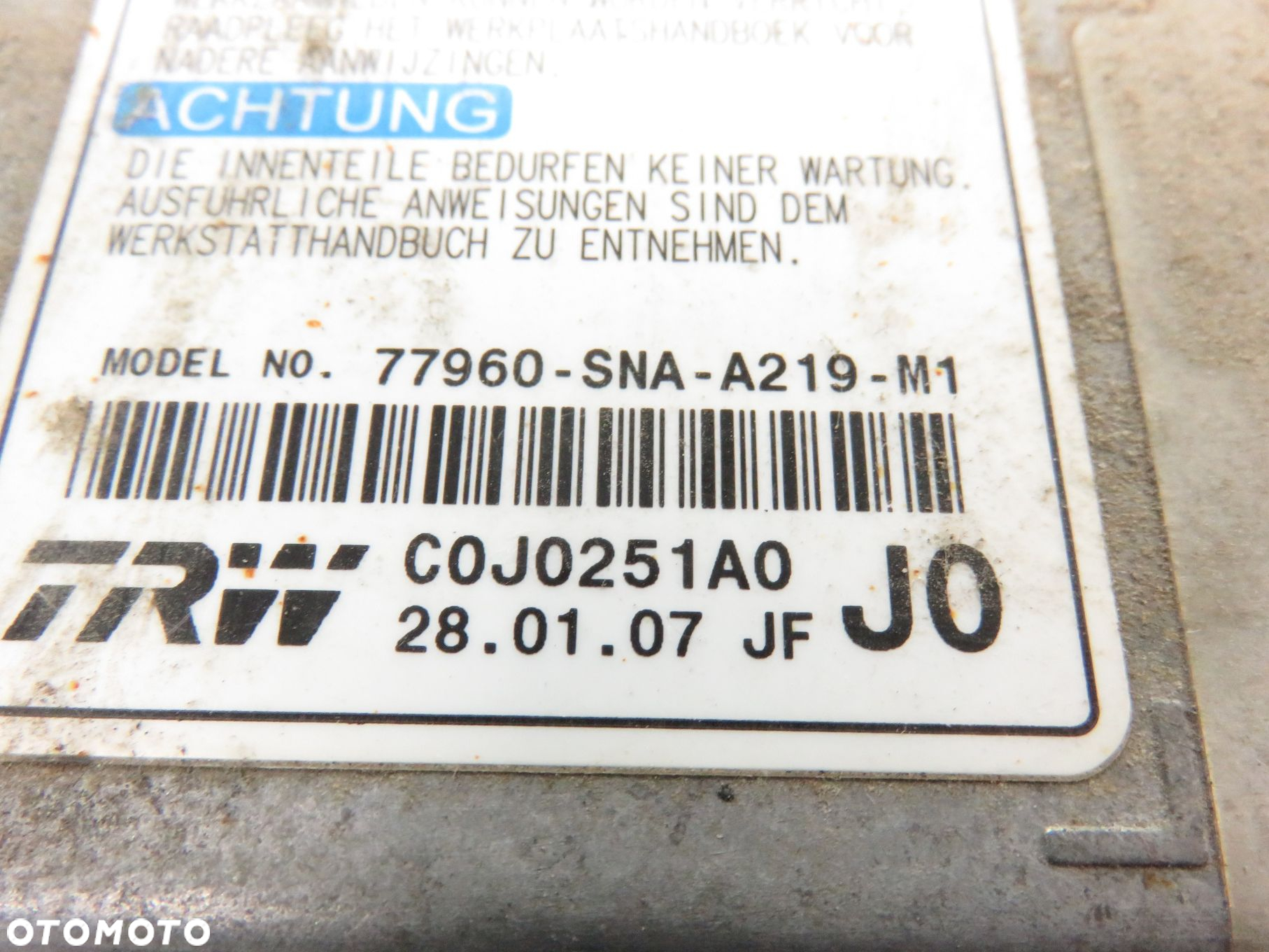 MODUŁ AIRBAG HONDA CIVIC VIII (FN, FK) 77960SNAA219M1 - 2