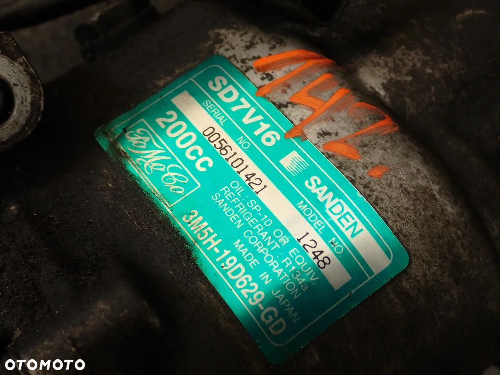 FORD VOLVO MAZDA 1.6 TDCI 2.0 TDCI 1.8 SPRĘŻARKA KLIMATYZACJI 1S7H-19D629-CC 3M5H-19D629-HE 3M5H-19D629-GD 3M5H-19D629-KF 3M5H-19D629-SA - 6