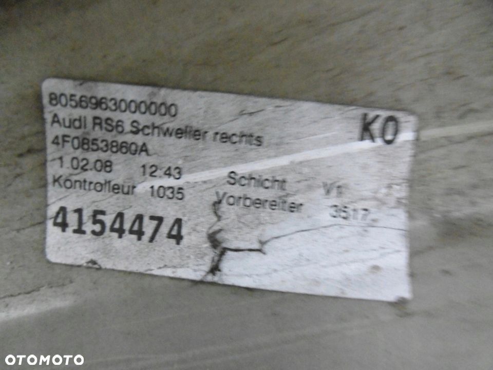 AUDI RS6 C6 4F0 PRÓG LISTwa nakładka progowa prawa - 3