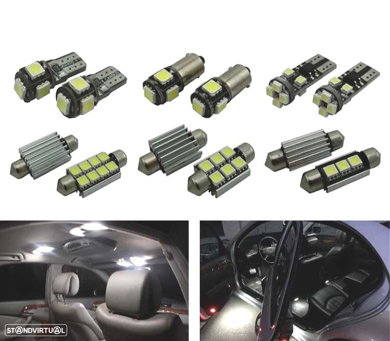 KIT COMPLETO DE 16 LÂMPADAS LED INTERIOR MERCEDES CLK CLASE W209 CLK320 CLK430 CLK350 CLK500 CLK550 - 1