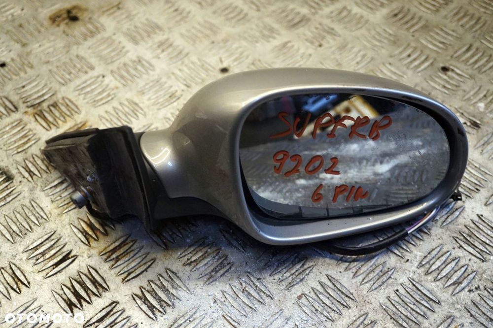 LUSTERKO ELEKTRYCZNE PRAWE SUPERB I 3U8 LIFT 9202 6-PIN BEŻOWY SKODA 2006-2008 - 2