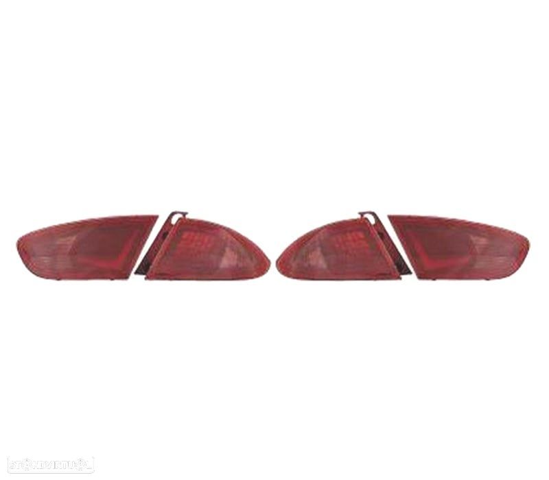 FAROLINS TRASEIROS SEAT LEON 1P 09-12 LIGHT BAR VERMELHO FUMADO FACELIFT LOOK - 2