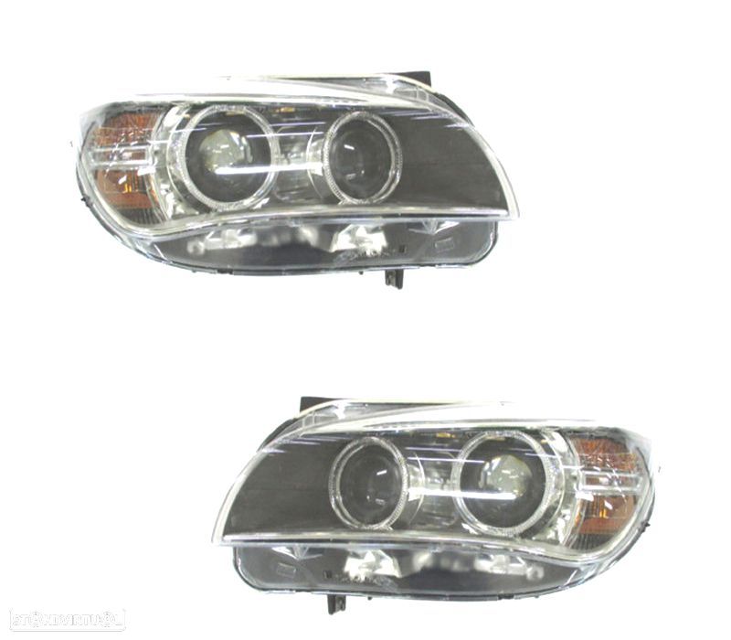 FARÓIS BIXENÓN BMW X1 E84 12-15 LED FUNDO NEGRO - 1