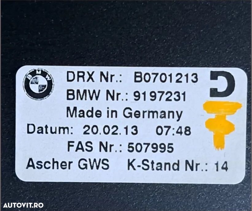 Ornament consola centrala din piele neagra, cusatura contrastanta si scrumiera cu bricheta bmw F06 F12 F13 - 6