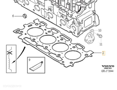 VOLVO C30 S40 V50 S80 V70 oryginalna uszczelka glowicy 1.6D 1.45mm OE - 2