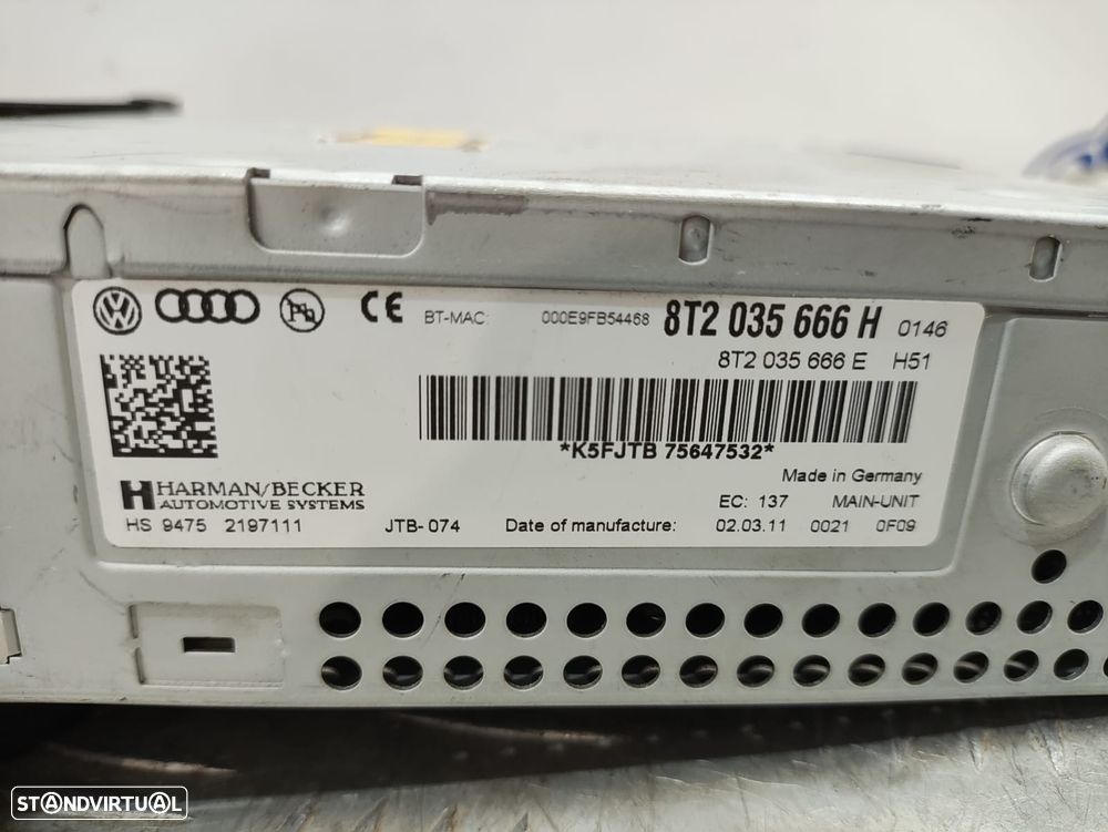 Radio Auto Radio Original Audi A5 8T 8T2035666H - 8