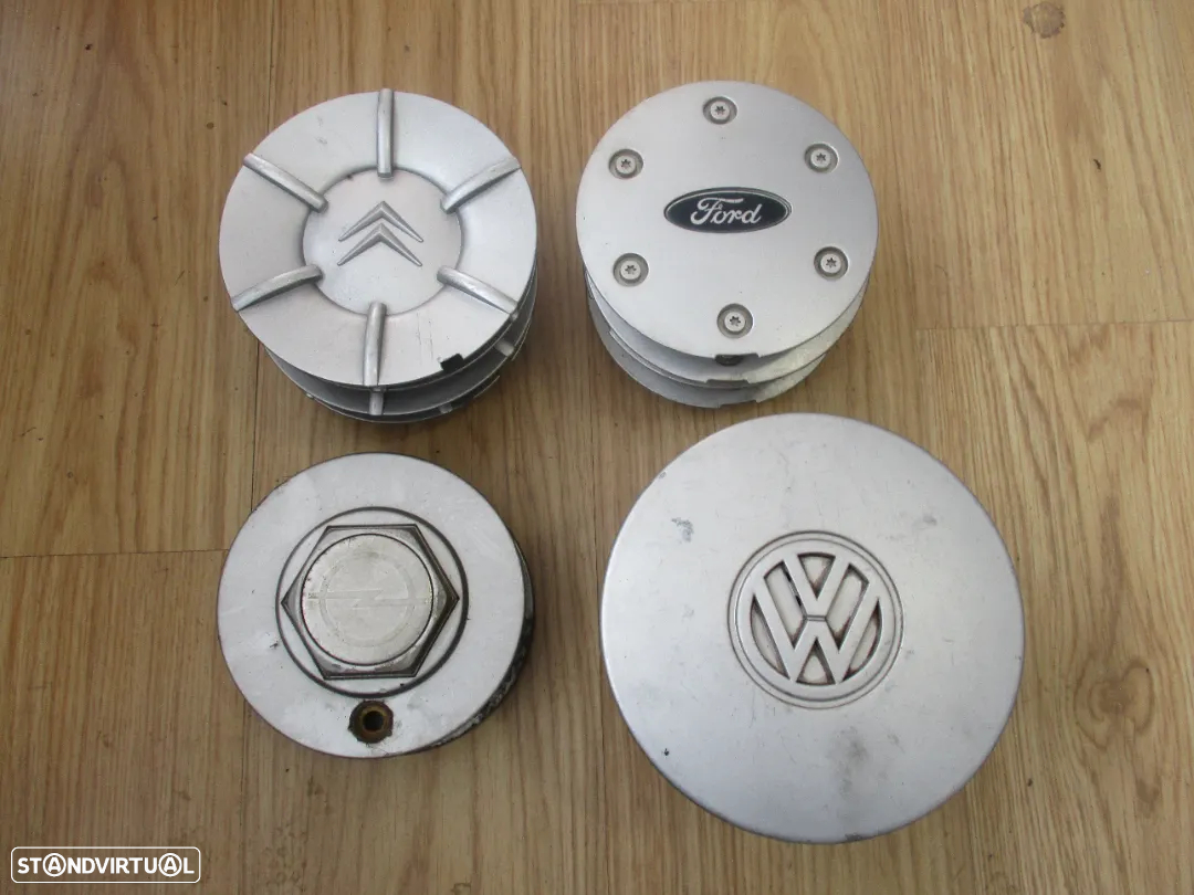 4 Centros Roda jante Citroen C3 Ford Fiesta Opel Corsa Volkswagen - 2