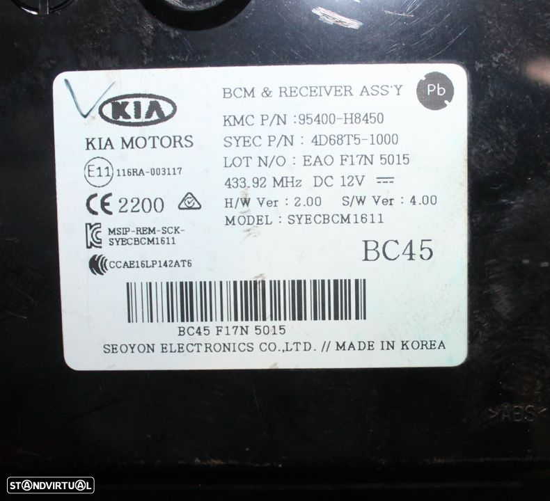 Centralina Kia Rio de 2012 - 2