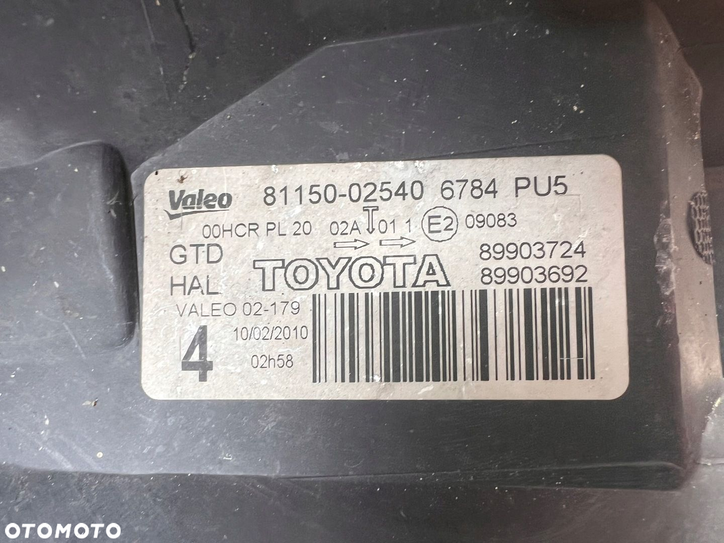 Lampy przednie TOYOTA AURIS I LIFT KOMPLET EUROPA ORYGINALNE VALEO - 7