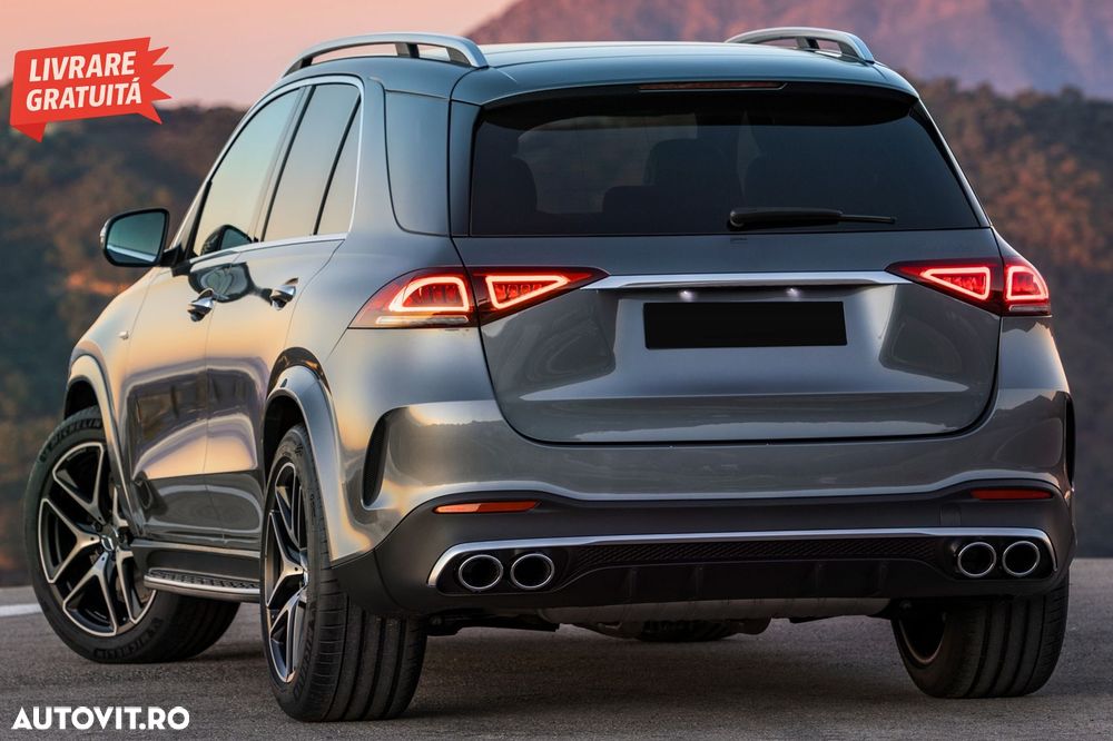 Difuzor Bara Spate cu Ornamente Evacuare Crom Mercedes GLE W167 SUV (2019-Up) GLE5- livrare gratuita - 16