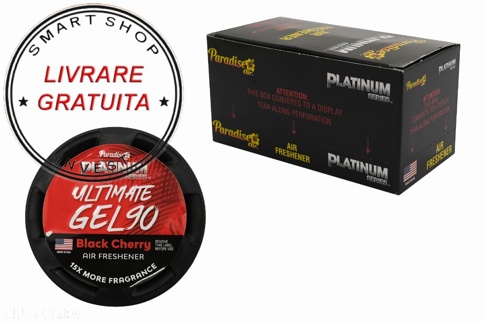 Paradise Fresh Air Ultimate Gel Odorizant Seria Platinum 4 Bucati Black Cherry- livrare gratuita - 2