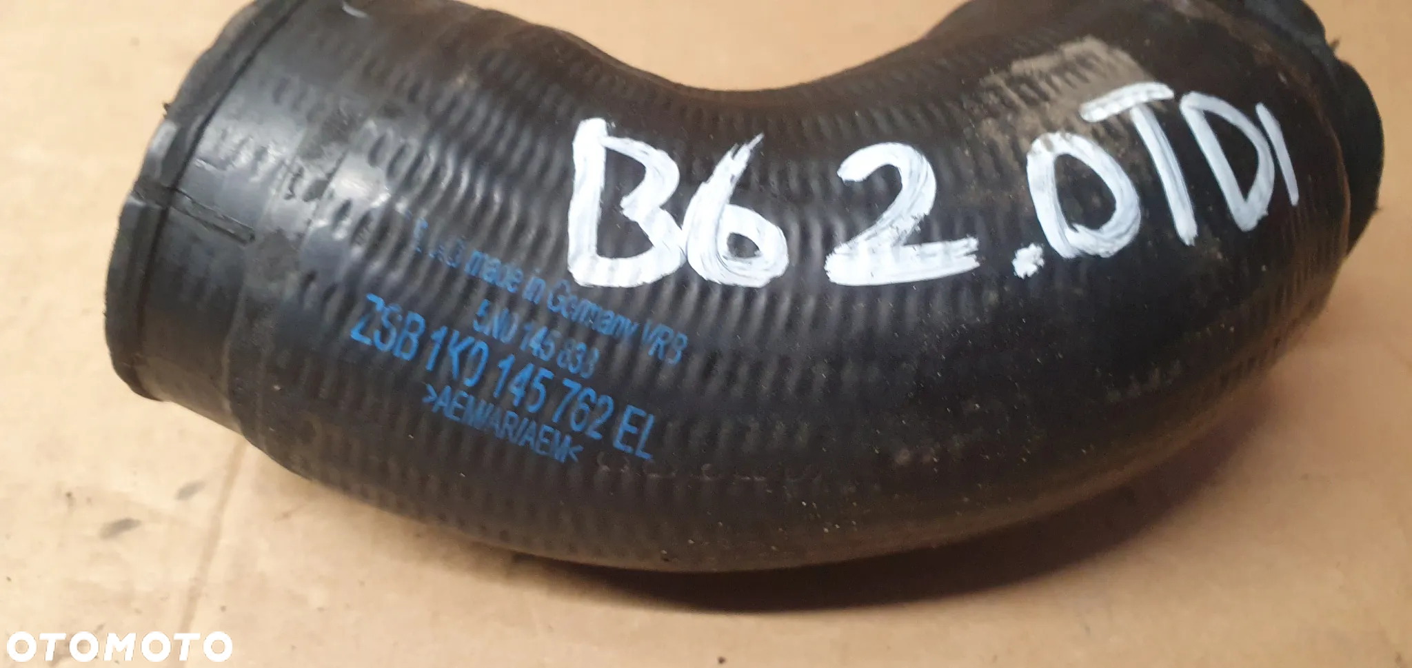 Przewód wąż rura intercoolera VW Passat B6 2.0 TDI 1K0145762EL 5N0145838 - 6
