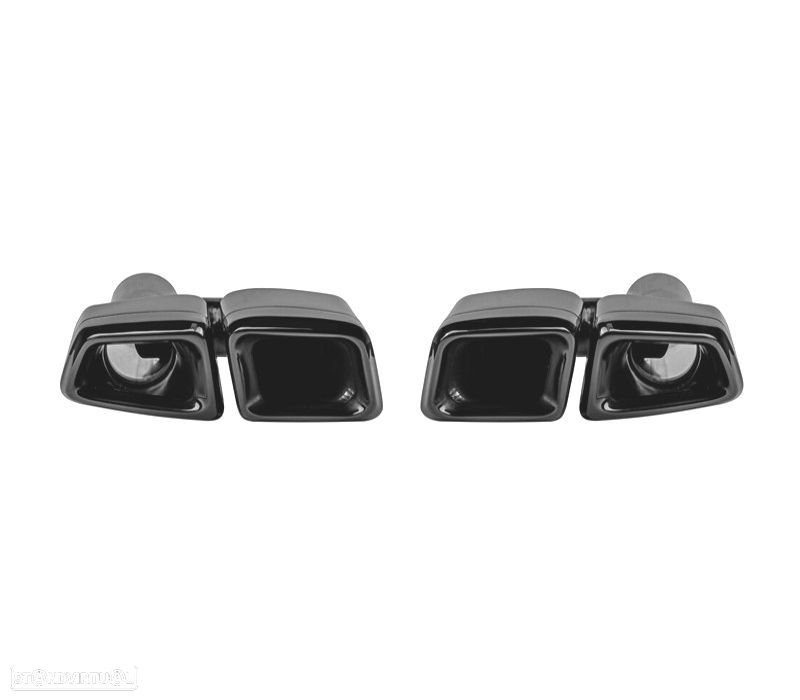 PONTEIRAS DE ESCAPE MERCEDES W204 11-14 W212 06-13 W221 05-13 C218 10-18 ASPECTO AMG PRETO - 1