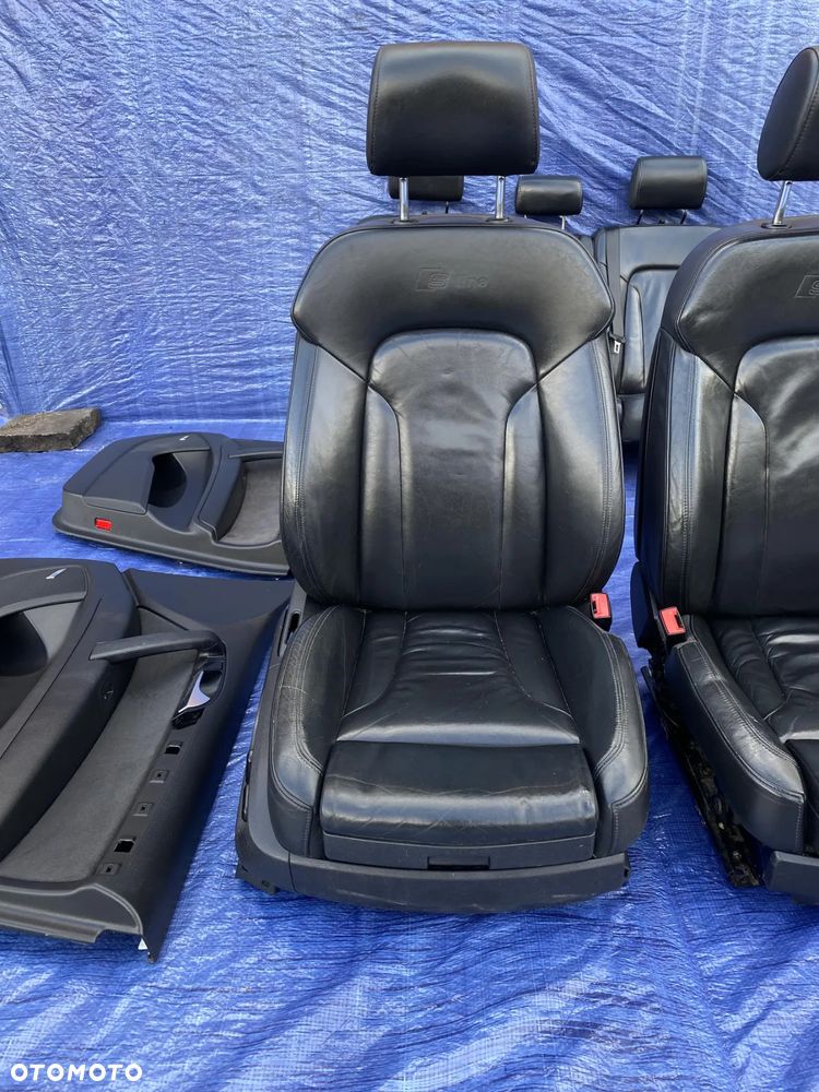 FOTEL FOTELE KANAPA BOCZKI PODŁOKIETNIK WNĘTRZE KOMPLET CZARNE SKÓRY ELEKTRYKA AUDI Q7 4L 2007 S-LINE  EUROPA - 4