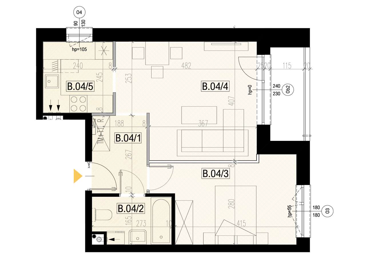 Mieszkanie B4, 45.52 m2, oddzielna kuchnia, komfort blisko Rzeszowa!