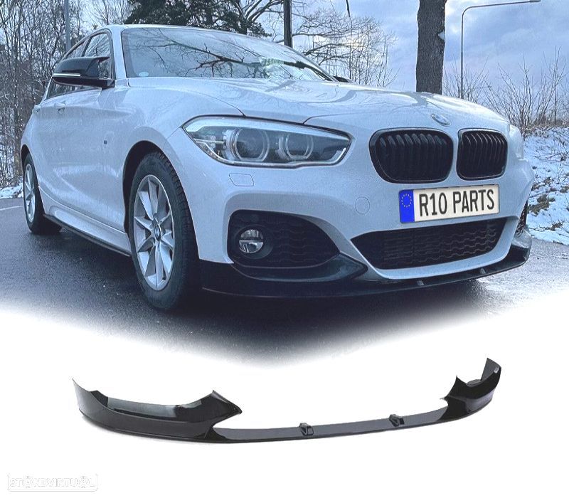 SPOILER LIP FRONTAL BMW F20 F21 LCI 15-19 PRETO BRILHANTE LOOK M PERFORMANCE - 1