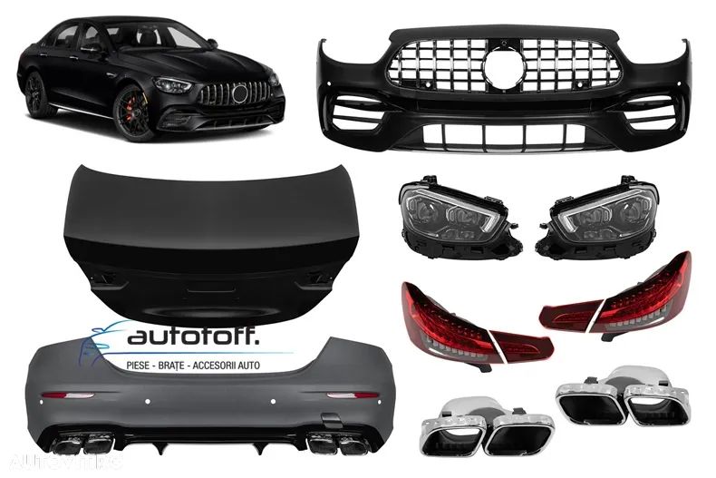 Pachet exterior compatibil Mercedes E-Class W213 (16-19) E63 Conversie la 2020+ - 1