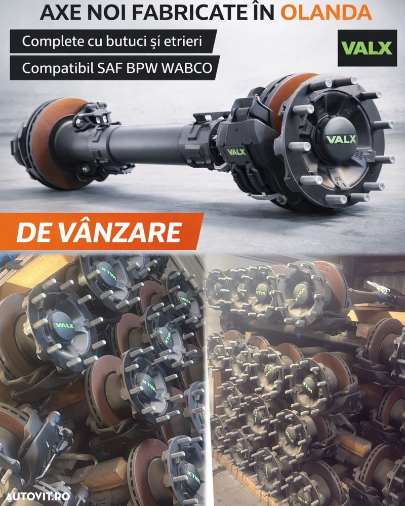 Axă SAF VALX NOI complet echipate compatibil BPW Waleo Gigant pentru semiremorcă - 1