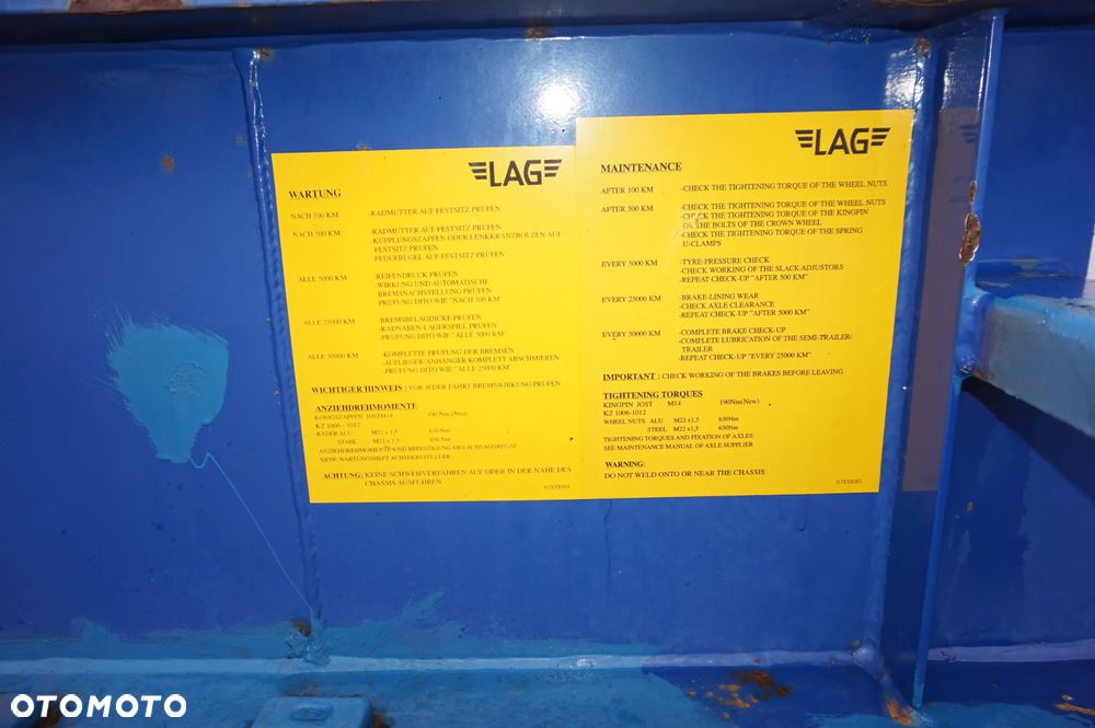 Lag 0-3-39 CD Naczepa Ciężarowa Przewóz Kontenerów Osie BPW - 12