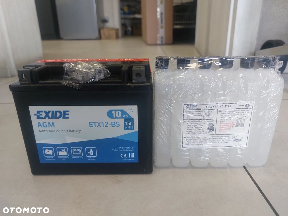 AKUMULATOR EXIDE ETX12-BS 12V 10AH 150A L+AGM MOTOCYKLE QUADY - 1