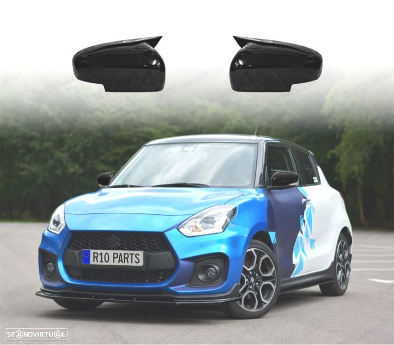 CAPAS DE ESPELHOS SUZUKI SWIFT 17- PRETO BRILHANTE - 1
