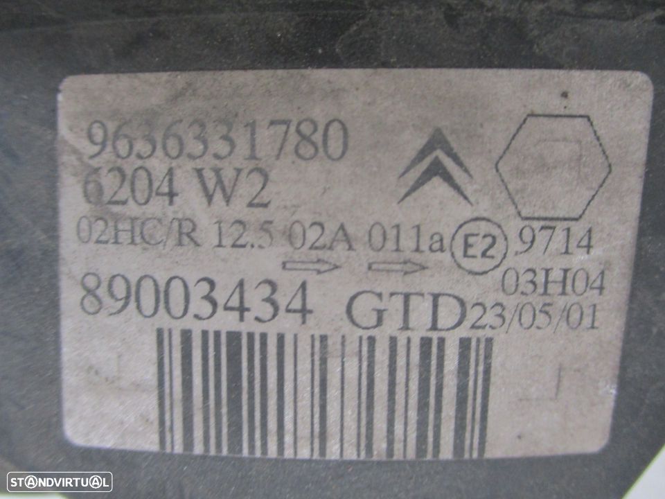 Farol Optica Citroen Saxo Esquerdo / Direito 2000 a 2004 - 3