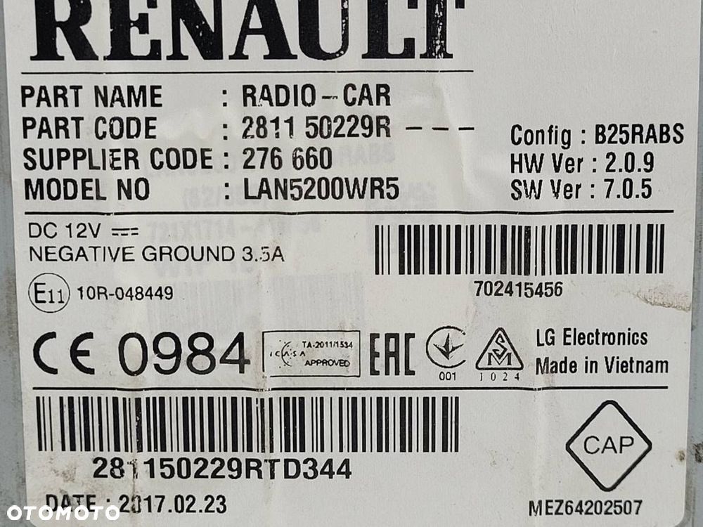 RADIO NAWIGACJA DACIA DUSTER I LIFT 281150229 ORYGINAŁ - 8