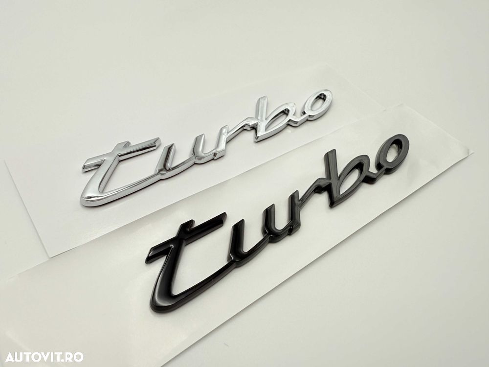 Emblema Compatibila PORSCHE TURBO model nou negru - 5
