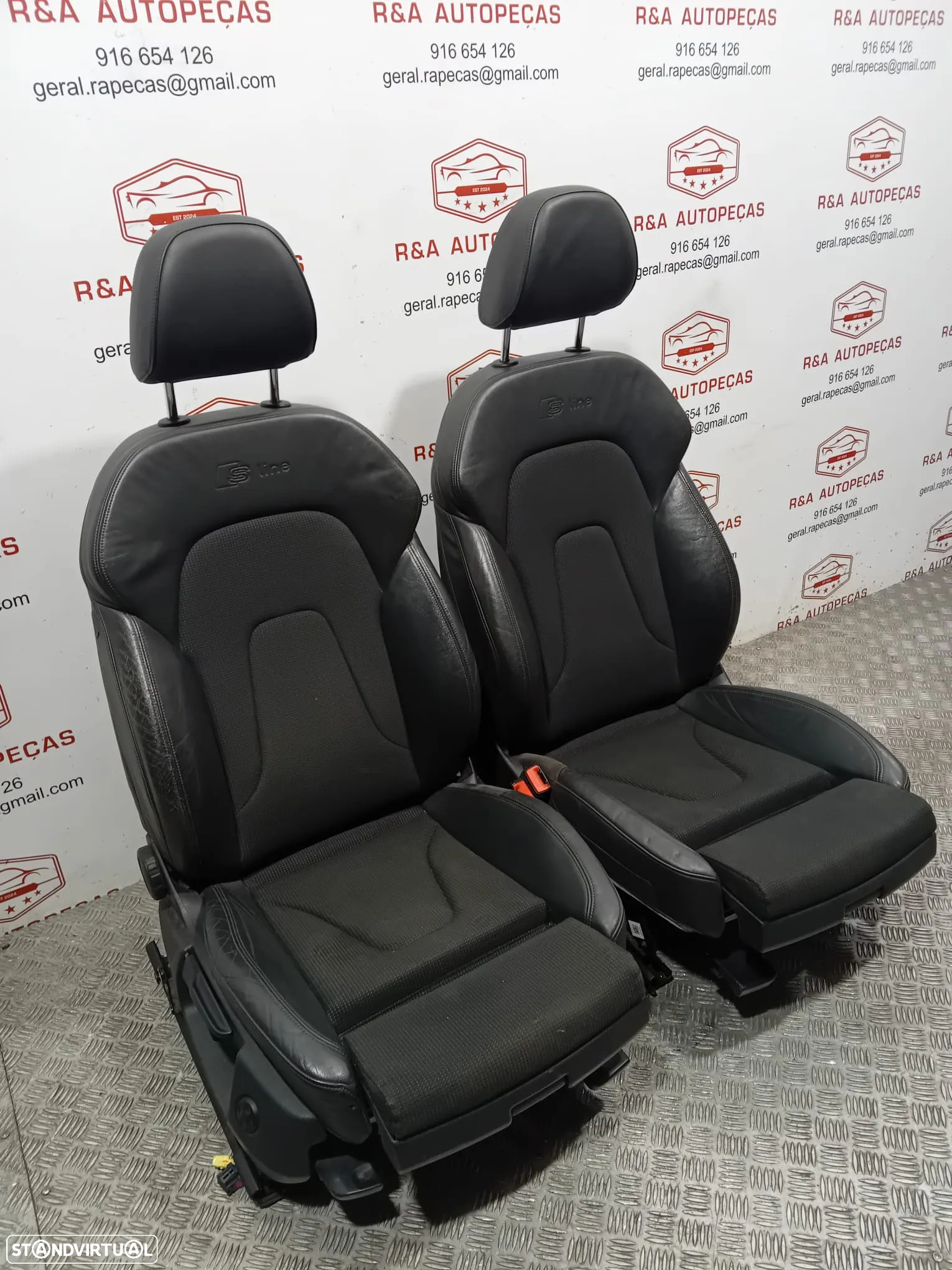 Conjunto de Bancos Audi A4 B8 Avant S Line Carrinha Pele e Tecido Originais - 11